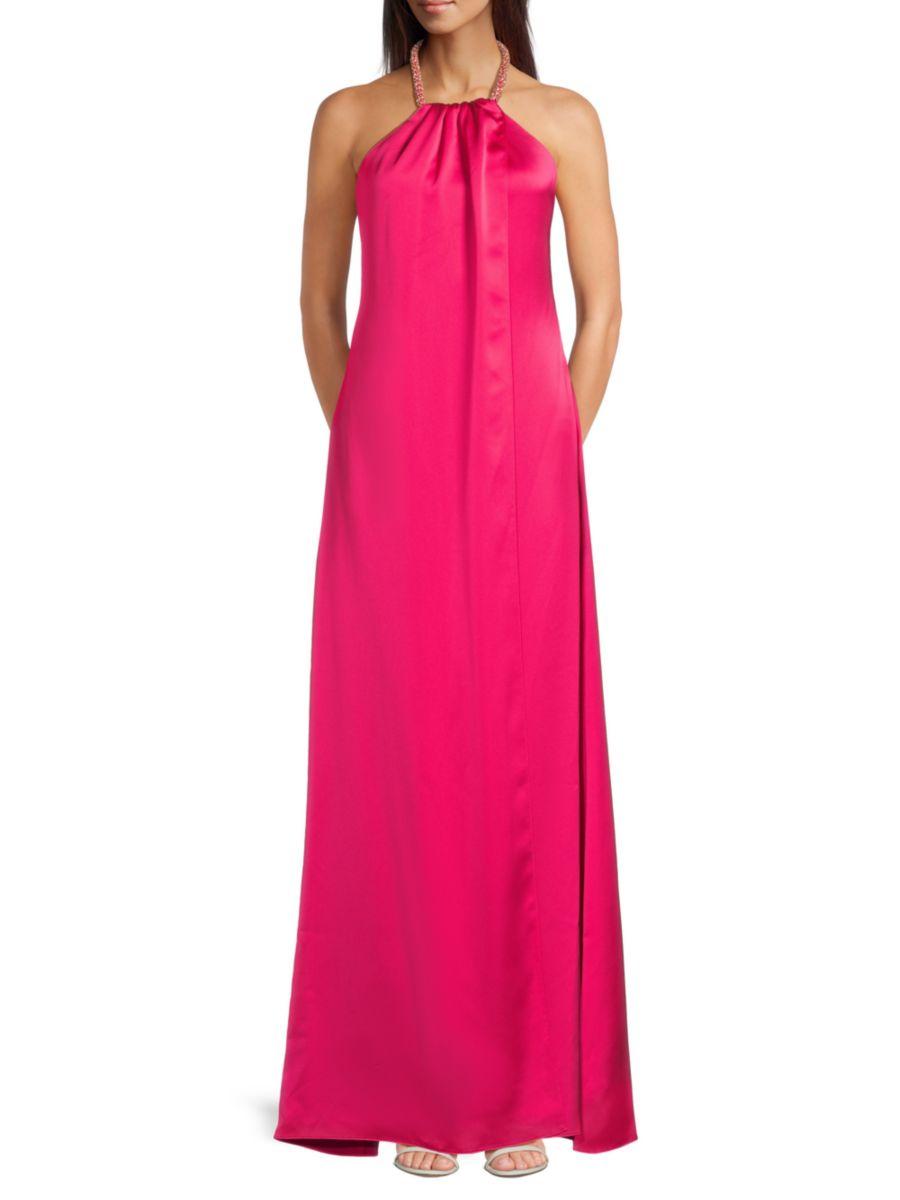 

Платье Hadleigh с халтернеем Ramy Brook, цвет Hot Pink