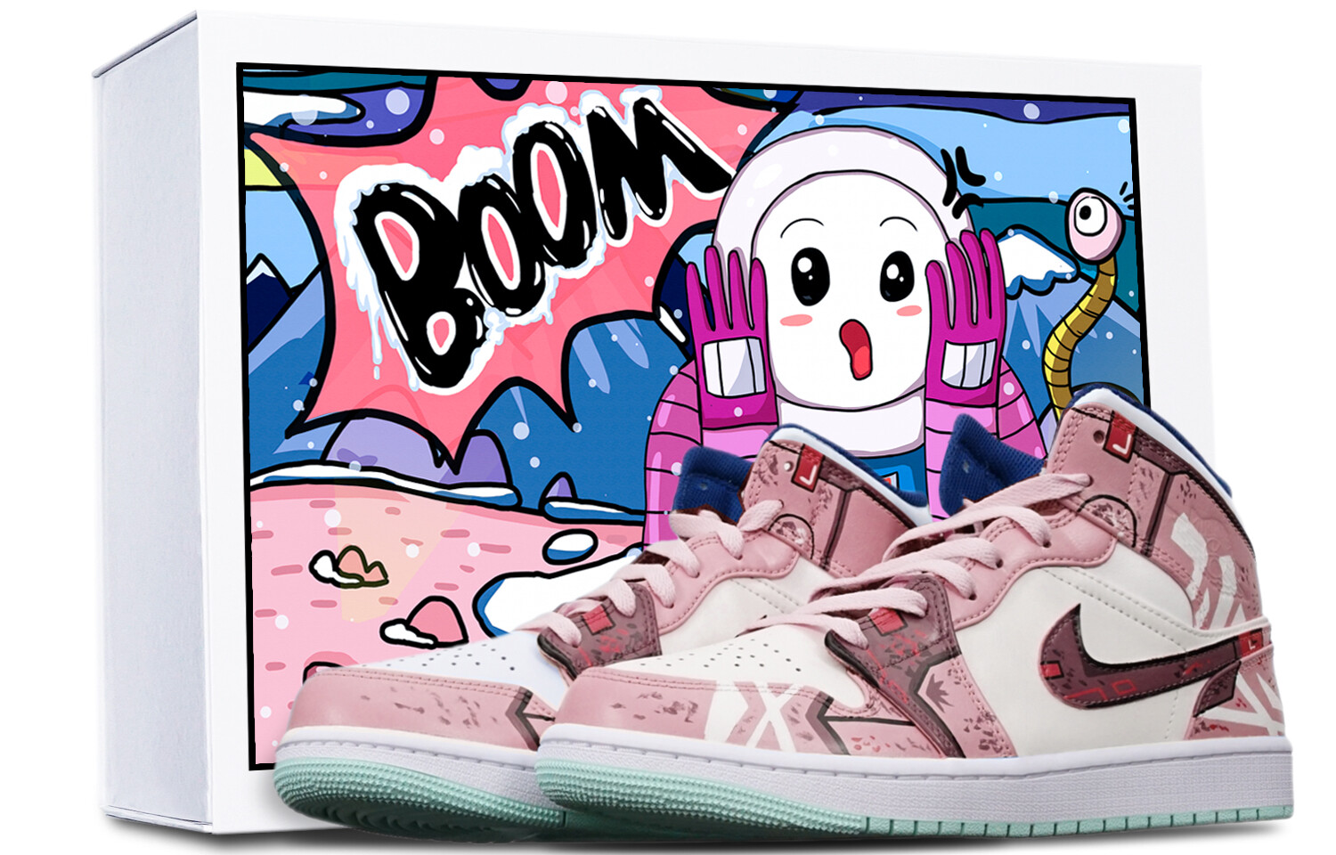 

Кроссовки Air Jordan 1 Vintage Basketball Shoes Women's High-Top White