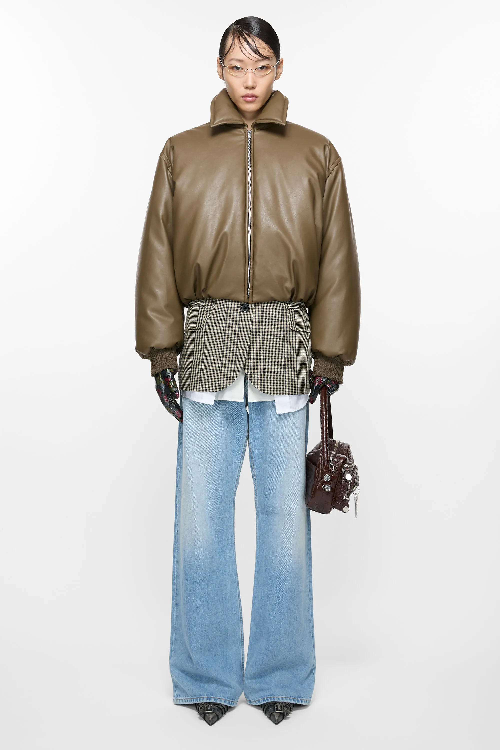 

Куртка-бомбер с покрытием Acne Studios, Khaki green
