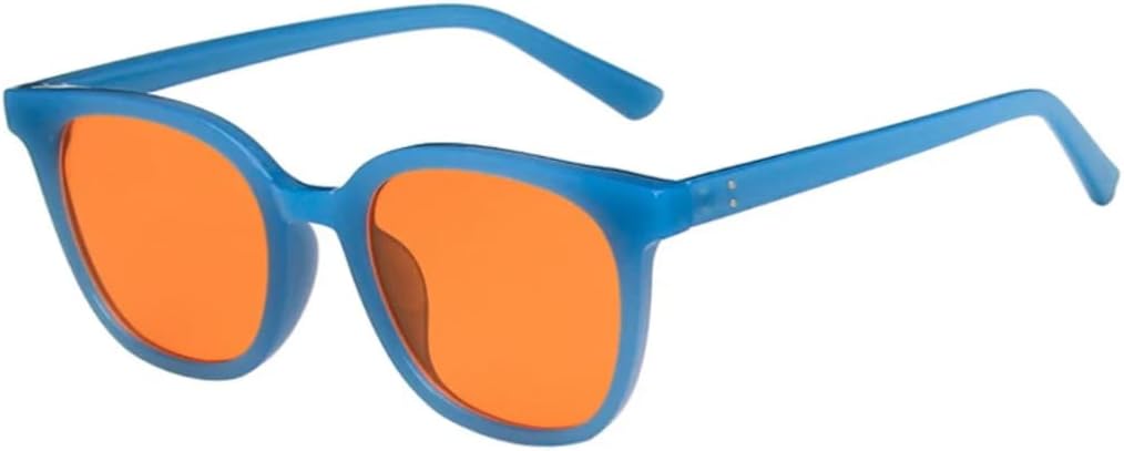 

Солнцезащитные очки с защитой UV400 | Линзы конфетного цвета, маленькая оправа | Для женщин и мужчин, для занятий спортом на открытом воздухе и вождения DSVIGF, Blue Orange