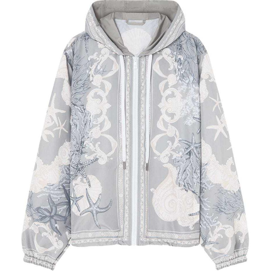 

Барокко Си Дафлкот с капюшоном на шнурке VERSACE, серый