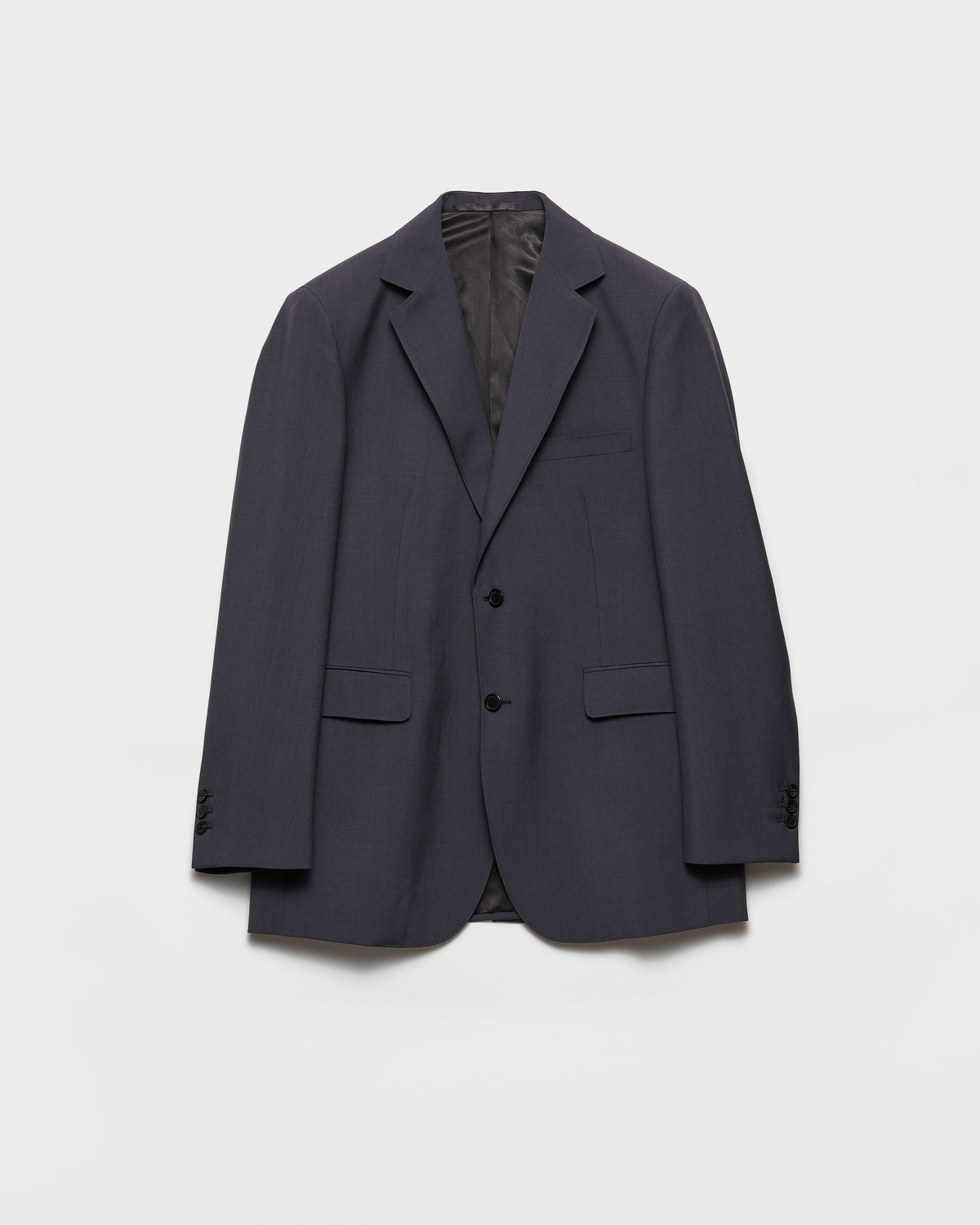 

Однобортный пиджак из шерсти и мохера Prada, железно-серый