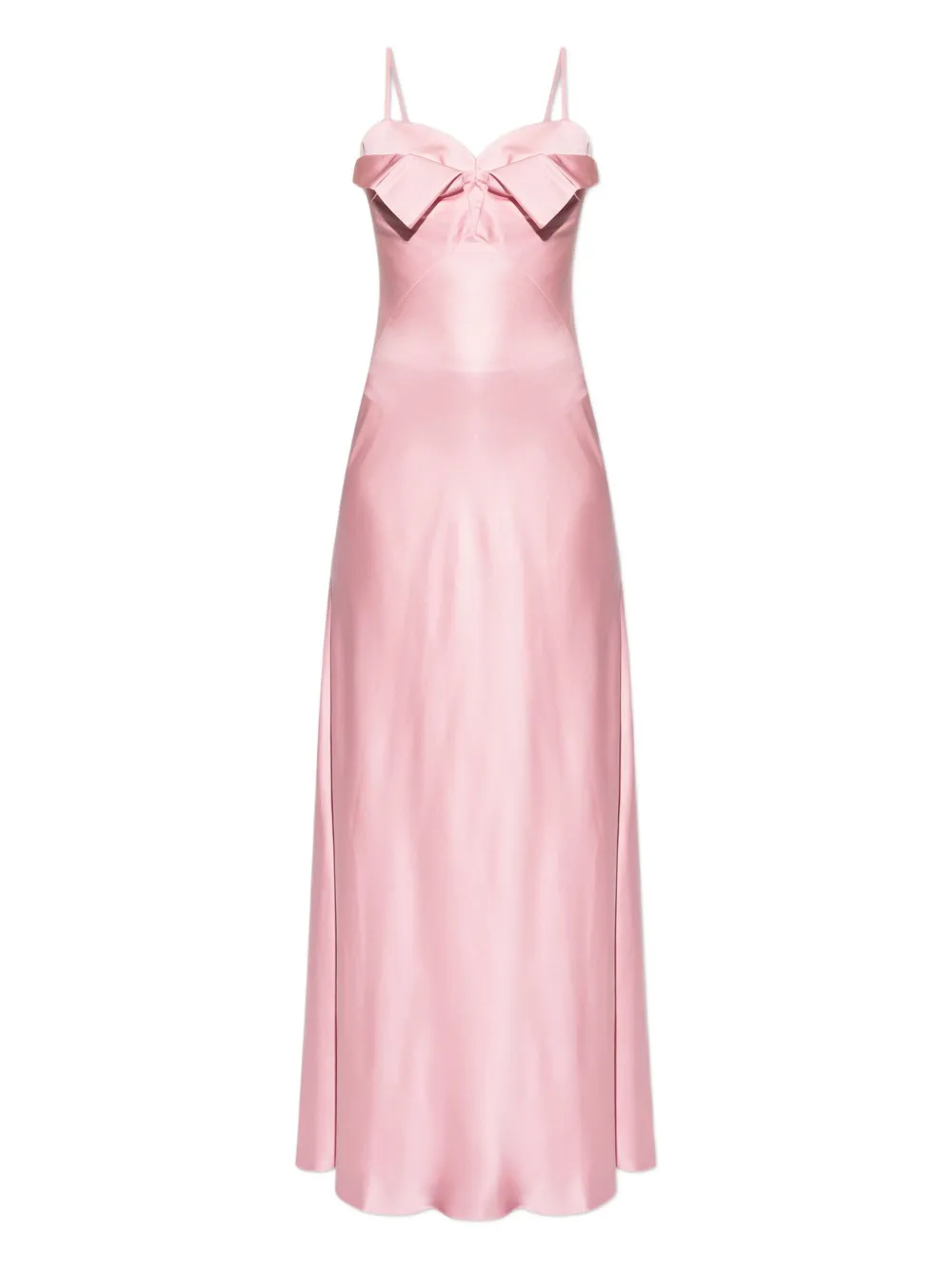 

Платье-комбинация макси с бантом Alexander McQueen, розовый