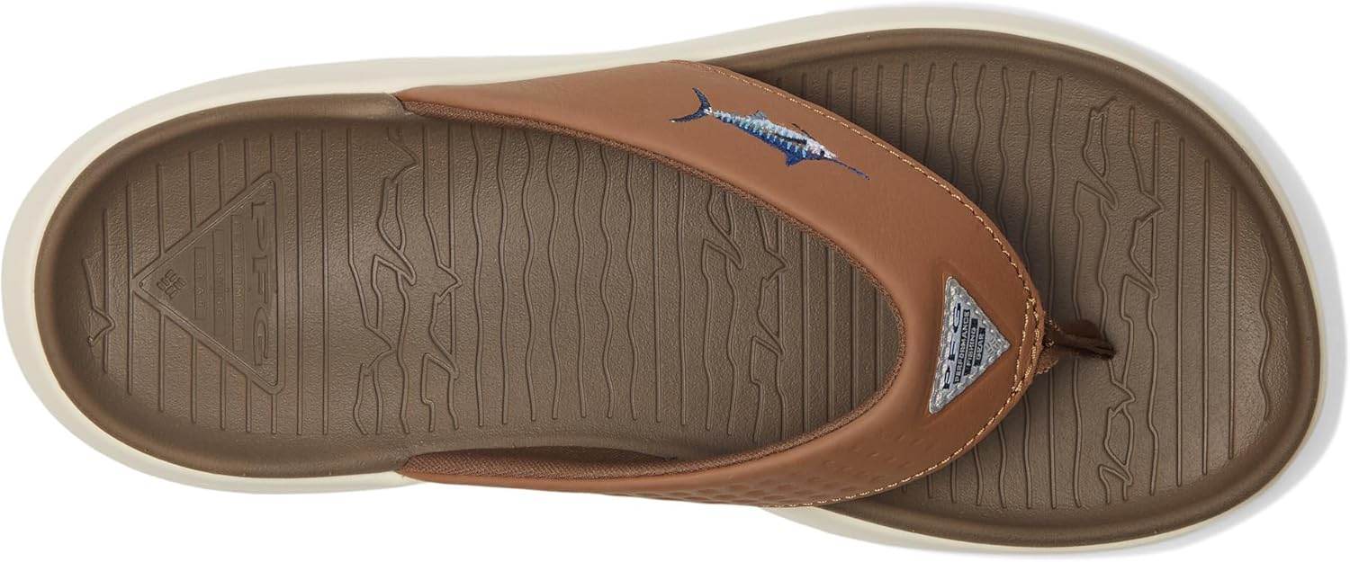Сандалии Columbia mens Pfg Boatside Fish Flip, Dark Truffle/Elk — фото 2