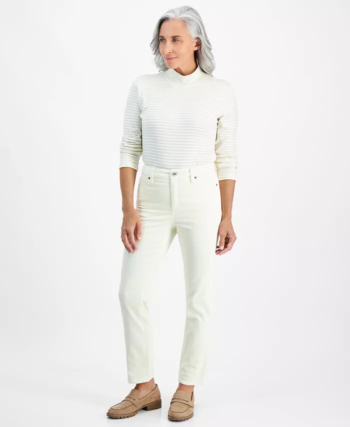 

Джинсы Petite Straight-Leg Corduroy Style & Co, коричневый/бежевый