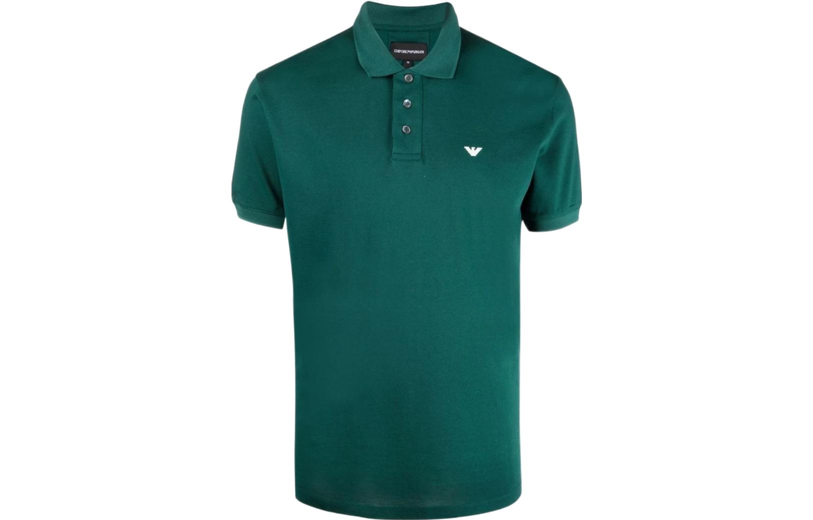 

EMPORIO ARMANI Поло зеленое мужское SS22, Зеленый, EMPORIO ARMANI Поло зеленое мужское SS22