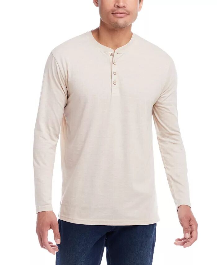 

Мужская футболка Henley в микрополоску с длинным рукавом Weatherproof Vintage, бежевый