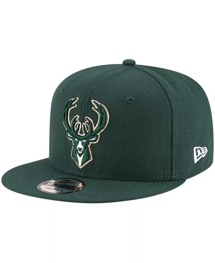 

Мужская бейсболка-кепка Milwaukee Bucks цвета Hunter Green, официальный цвет команды 9FIFTY New Era