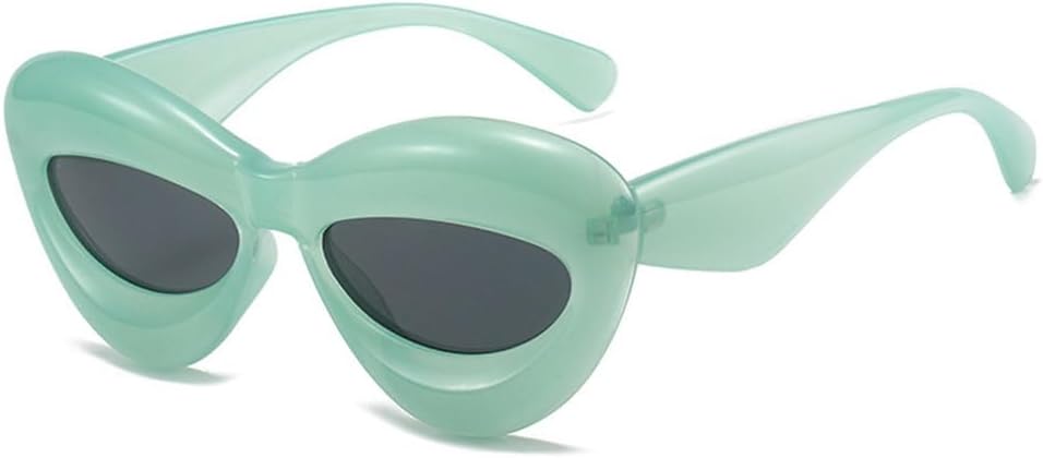 

Ретро-солнцезащитные очки конфетных цветов для женщин, модные, с широкими дужками, для мужчин, в стиле панк, солнцезащитные очки UV400, зелено-серые, один размер TYUVIVO, Green Grey