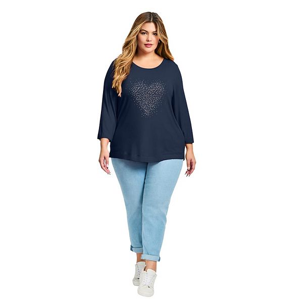 

Топ с сердечком для женщин plus size Avenue, Navy