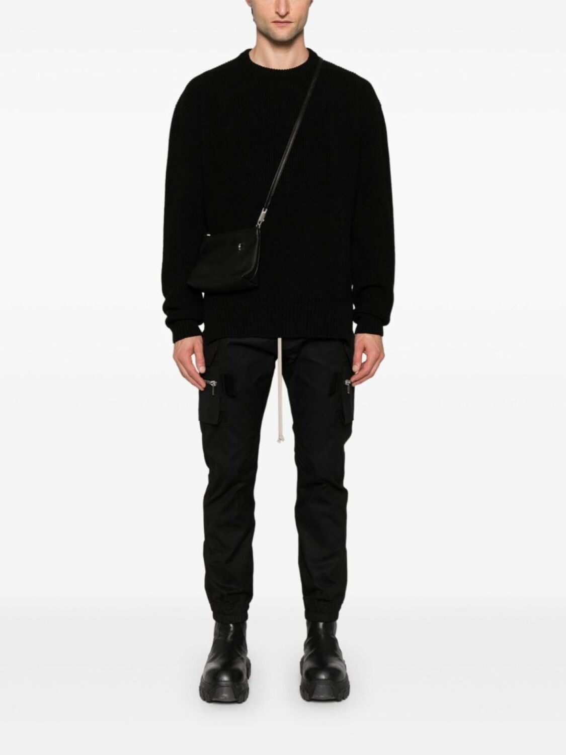 Rick Owens джемпер из натуральной шерсти, связанный вручную, черный — фото 2