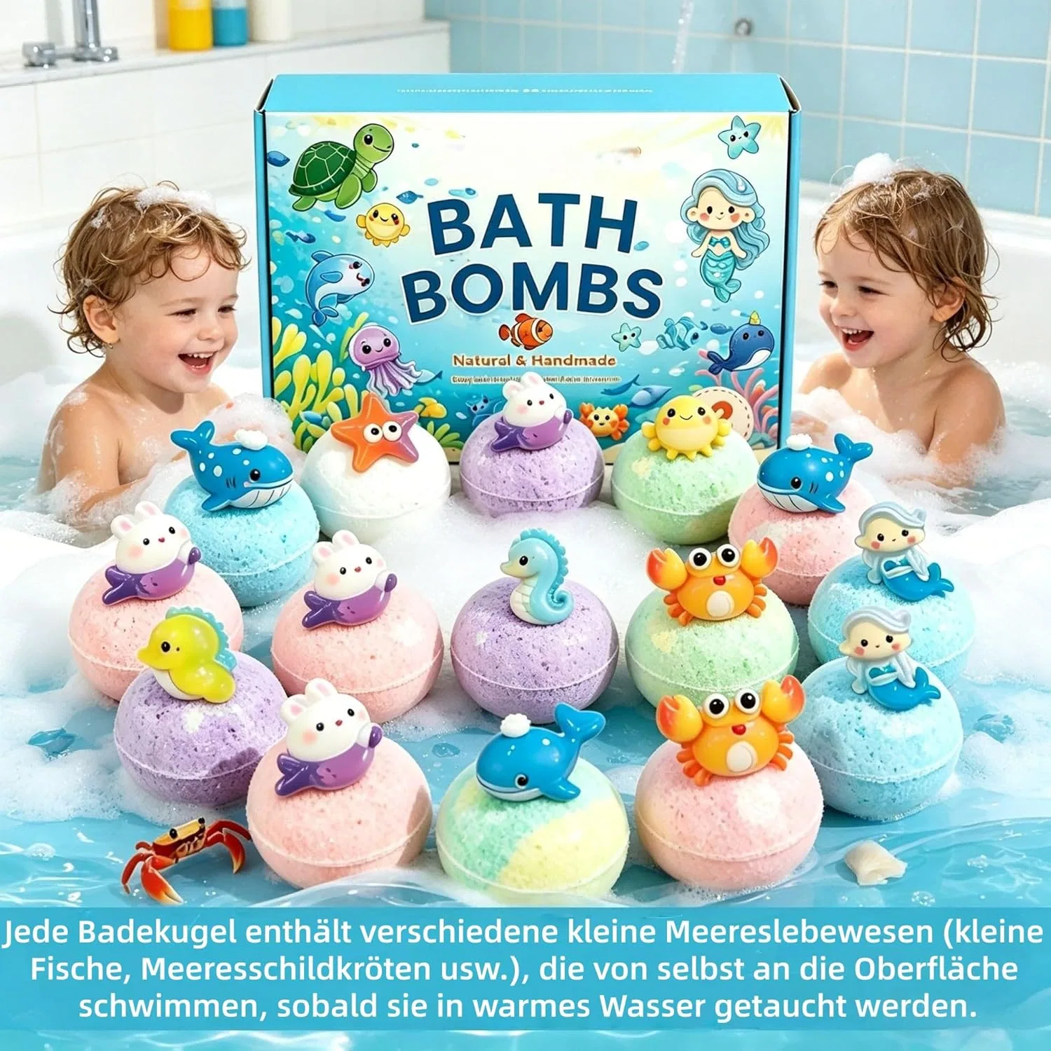 Набор детских бомбочек для ванны «Oceanpop» от playfizz, 12 штук Meiion — фото 3