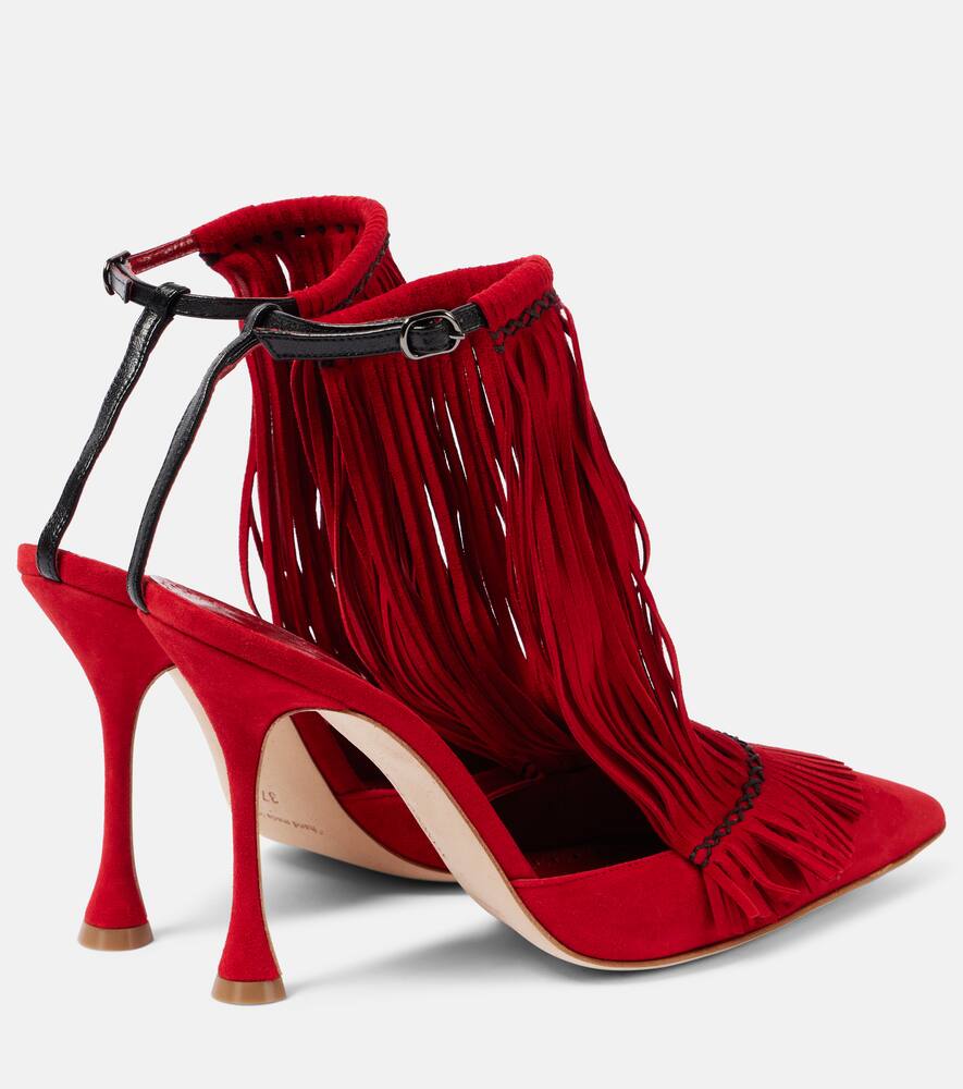 Туфли-лодочки Fiki 105 из замши Manolo Blahnik, 6208 Bred/0015 Blck — фото 2