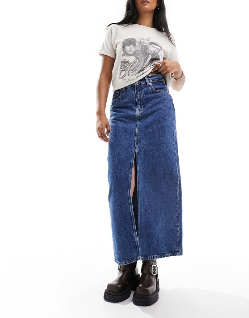 

Голубая юбка миди стандартного кроя Dr Denim Myra