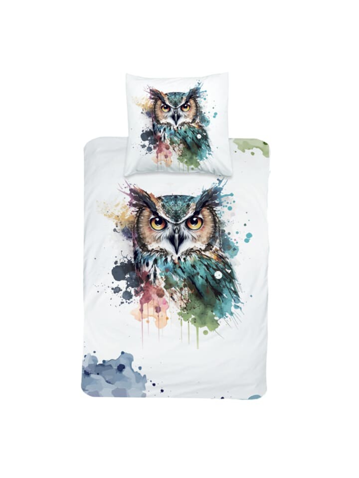 

Постельное белье TRAUMHELDEN Set Satin Magische Tierwelt Eule, цвет weiß/petrol