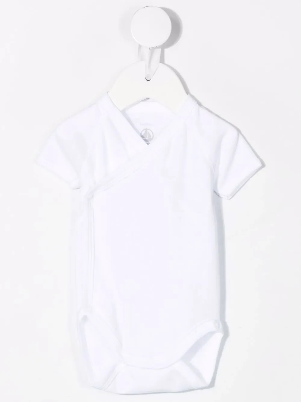 Боди с V-образным вырезом и короткими рукавами Petit Bateau, белый — фото 2