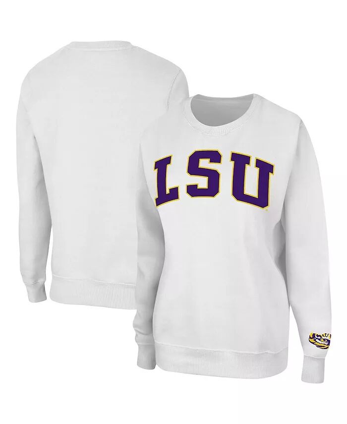 

Женская белая толстовка-пуловер LSU Tigers Campanile Colosseum