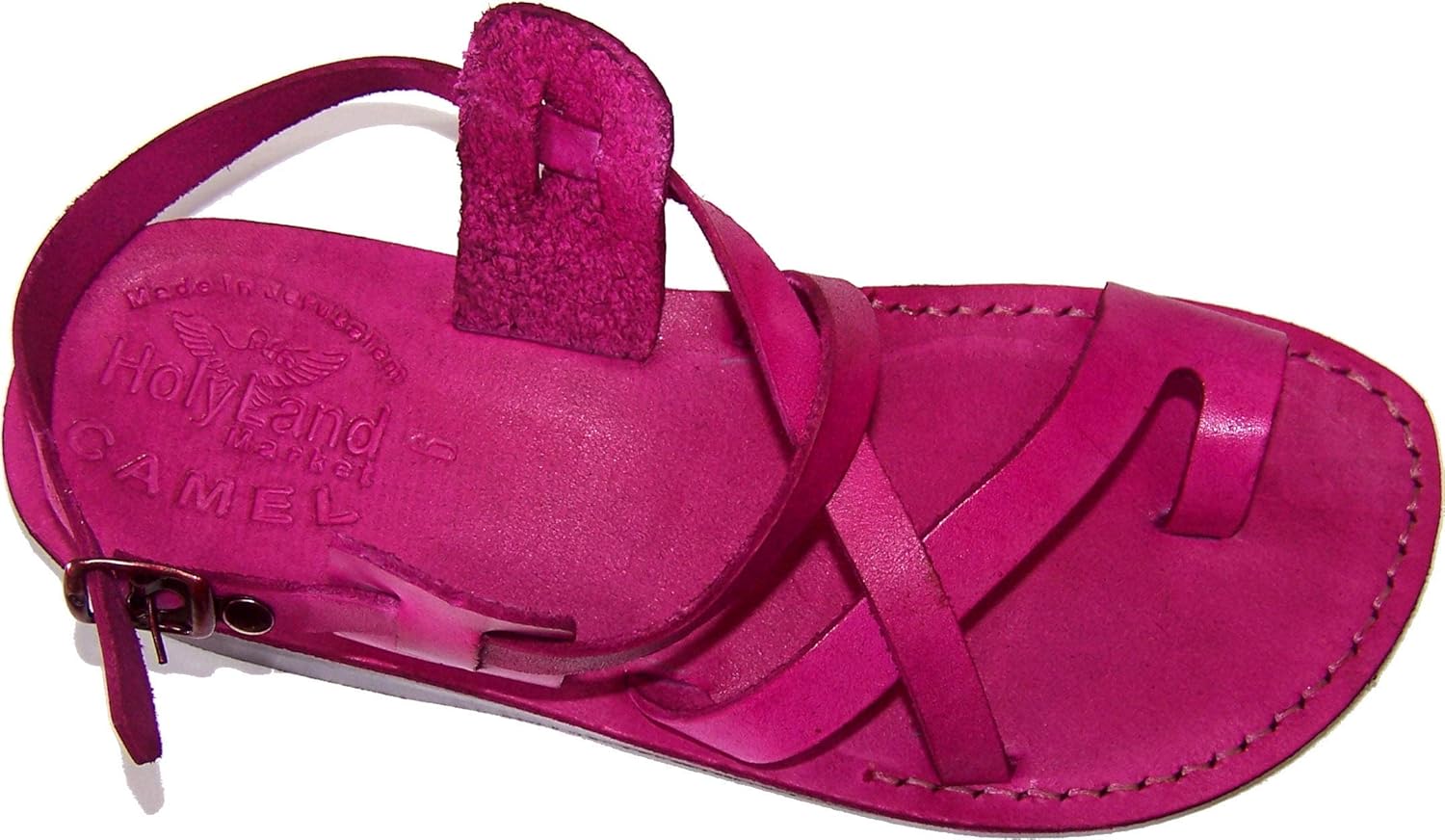 

Унисекс кожаные библейские сандалии «Святая Земля» (Иисус - Яшуа) Иисус - цветные Holy Land Market, розовый