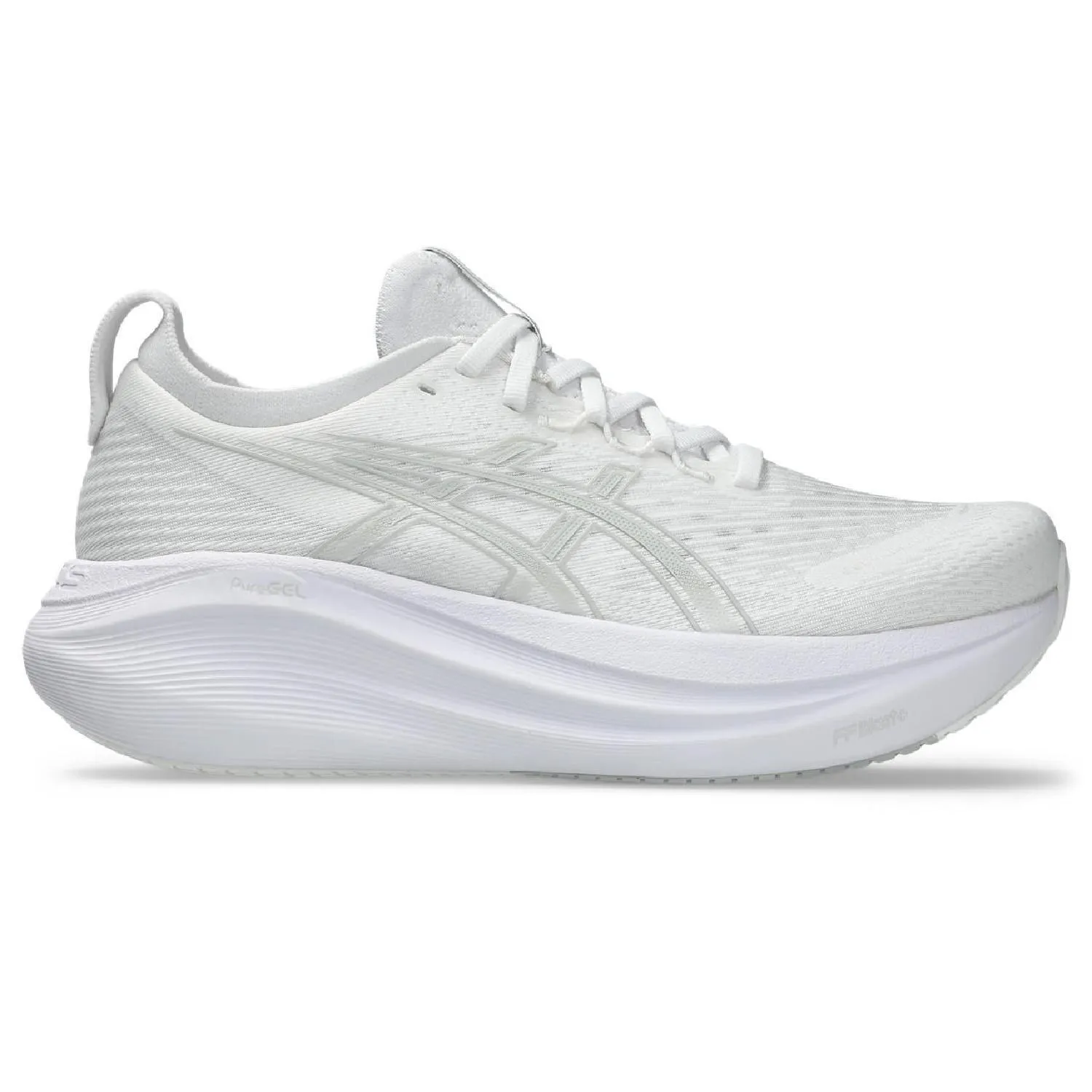 Женские кроссовки для бега по дороге GEL-Nimbus 27 ASICS, White/Glacier Grey