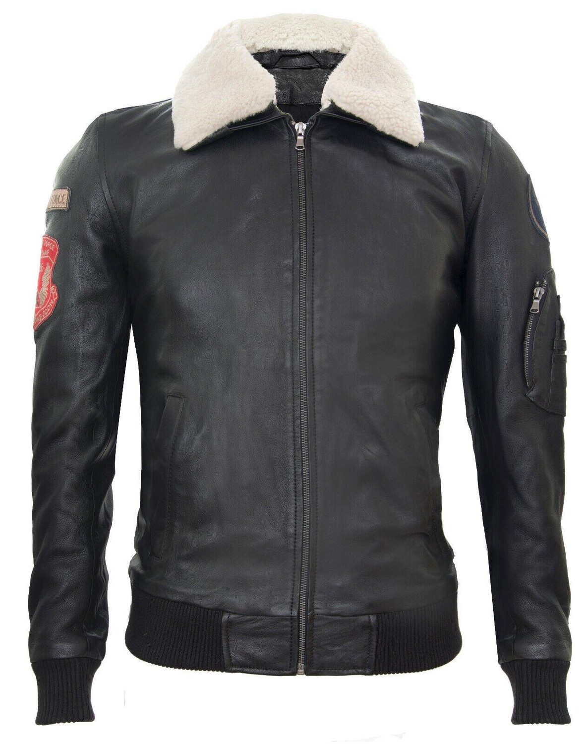 

Кожаная куртка-бомбер ВВС со съемным воротником - Valletta Infinity Leather, черный