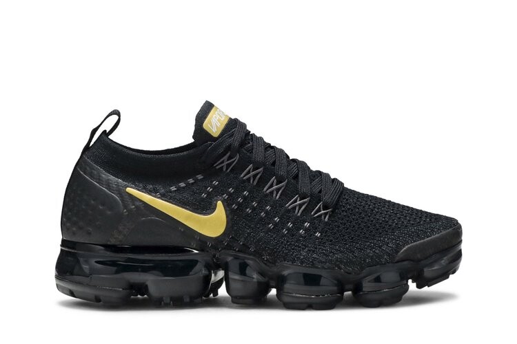 Кроссовки Nike Wmns Air VaporMax Flyknit 2 'Metallic Gold', черный