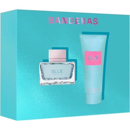 

Antonio Banderas Perfumes Blue Seduction Woman Gift Set EDT 50ml + Body Lotion 75ml - Floral Aquatic Notes - Ideal for Day Wear