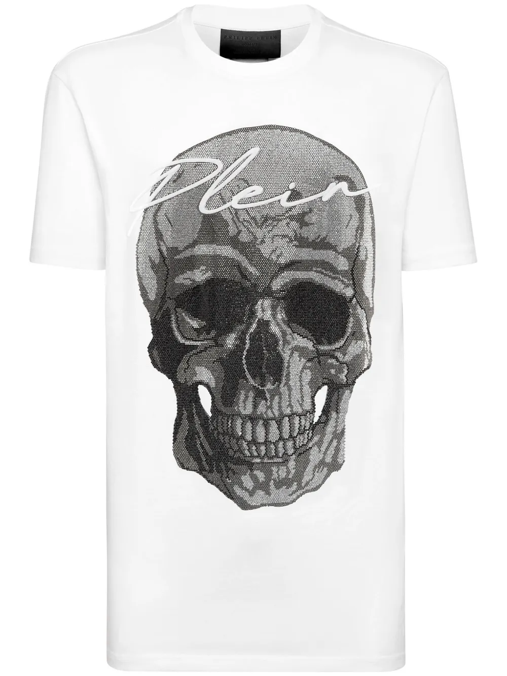 

Футболка с кристаллами и декором Skull Philipp Plein, белый