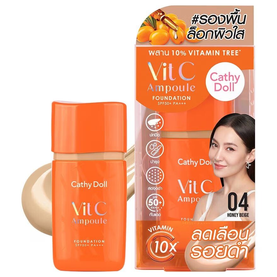 

Cathy Doll Vit C Ampoule Foundation SPF50+ PA+++ 30г. 04 Медово-бежевый, Honey Beige