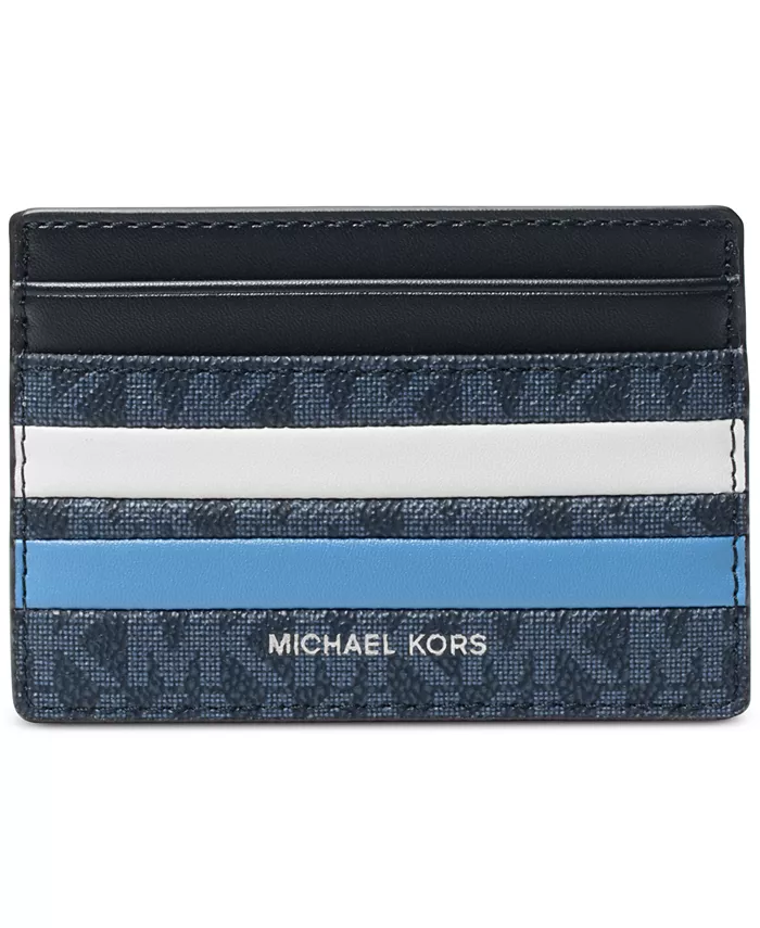 

Мужской кожаный картхолдер Malone с цветными вставками и логотипом Michael Kors, синий