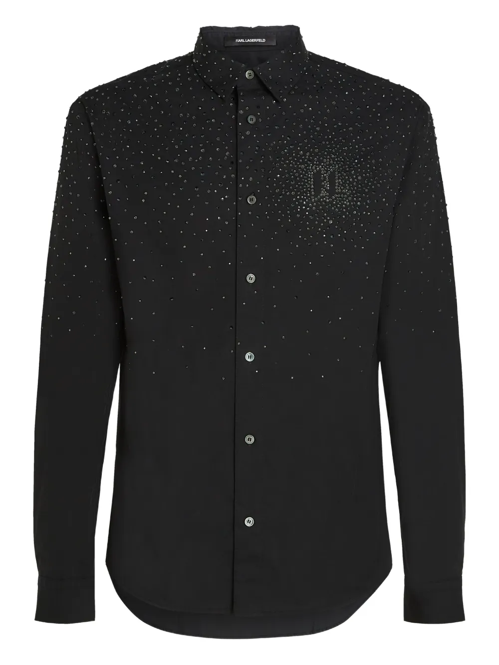 

Рубашка с длинными рукавами и кристаллами KARL LAGERFELD, черный