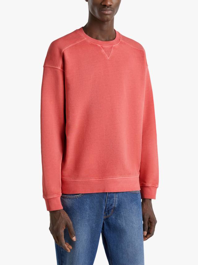 

Хлопка покрашенная одежда экипажа шеи толстовка Benetton, цвет Brick Red