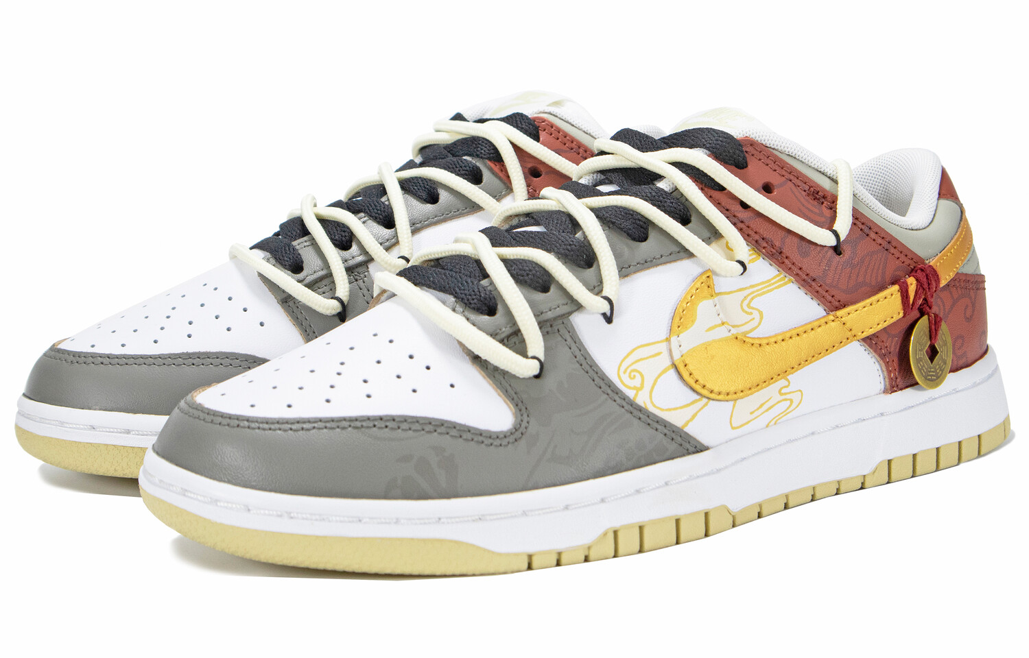 

Кроссовки Nike Dunk Skateboarding Shoes Men Low-top Gold/Red, красный