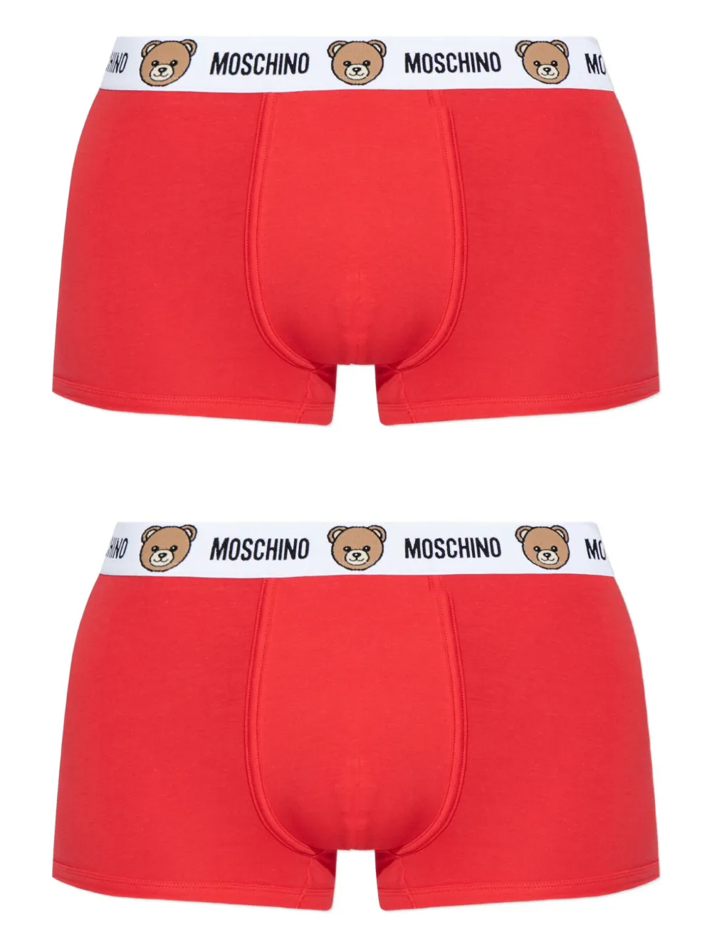 

Боксеры с принтом Тедди (комплект из двух шт.) Moschino, красный