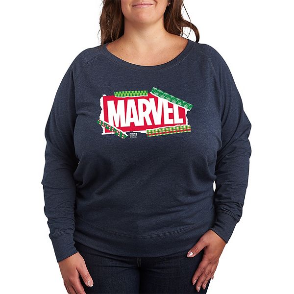 

Футболка с длинным рукавом French terry Plus size с новогодним принтом Marvel, Heather Indigo, Фиолетовый, Футболка с длинным рукавом French terry Plus size с новогодним принтом Marvel, Heather Indigo