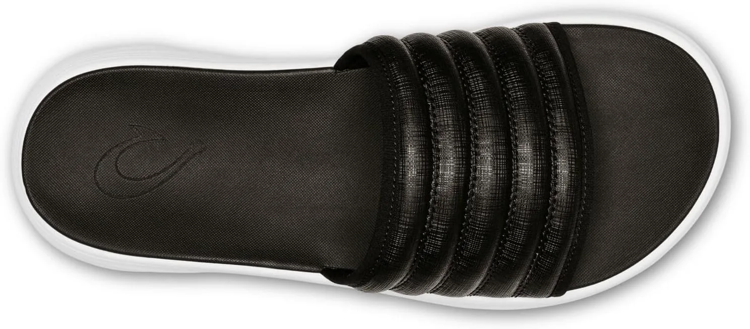 

Мужские сланцы OLUKAI Komo, водостойкая обувь с мягкой ремешковой стелькой, комфорт и поддержка на весь день, черный