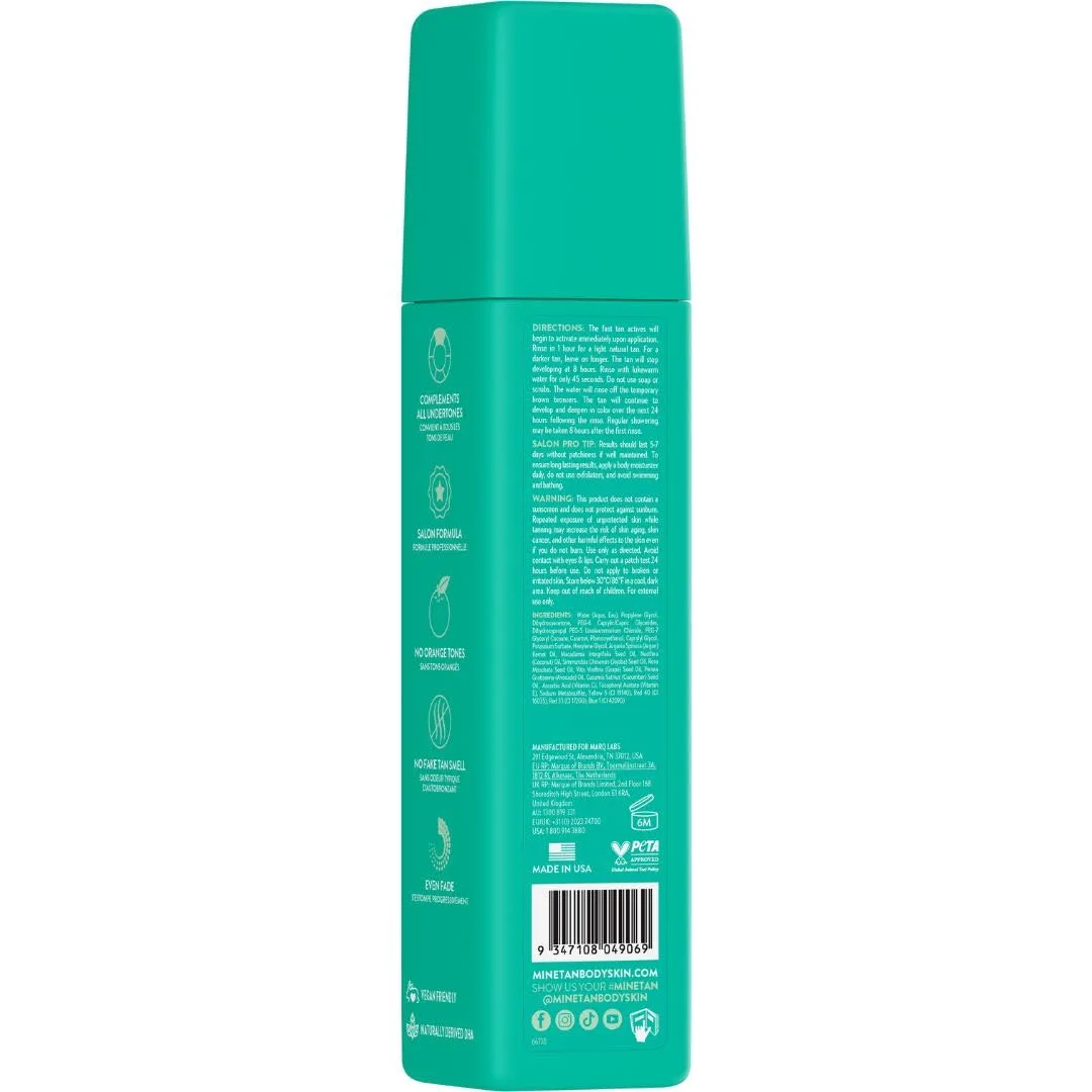 Minetan Self Tan Foam Olive - 1 Hour Express, мусс для автозагара для темного бронзового оттенка, лосьон для лица и тела, ультраувлажняющее сияние, Vegan & Paraben Free, 200 мл 198 мл (1 шт.) Minetan Body.Skin, Dark — фото 2