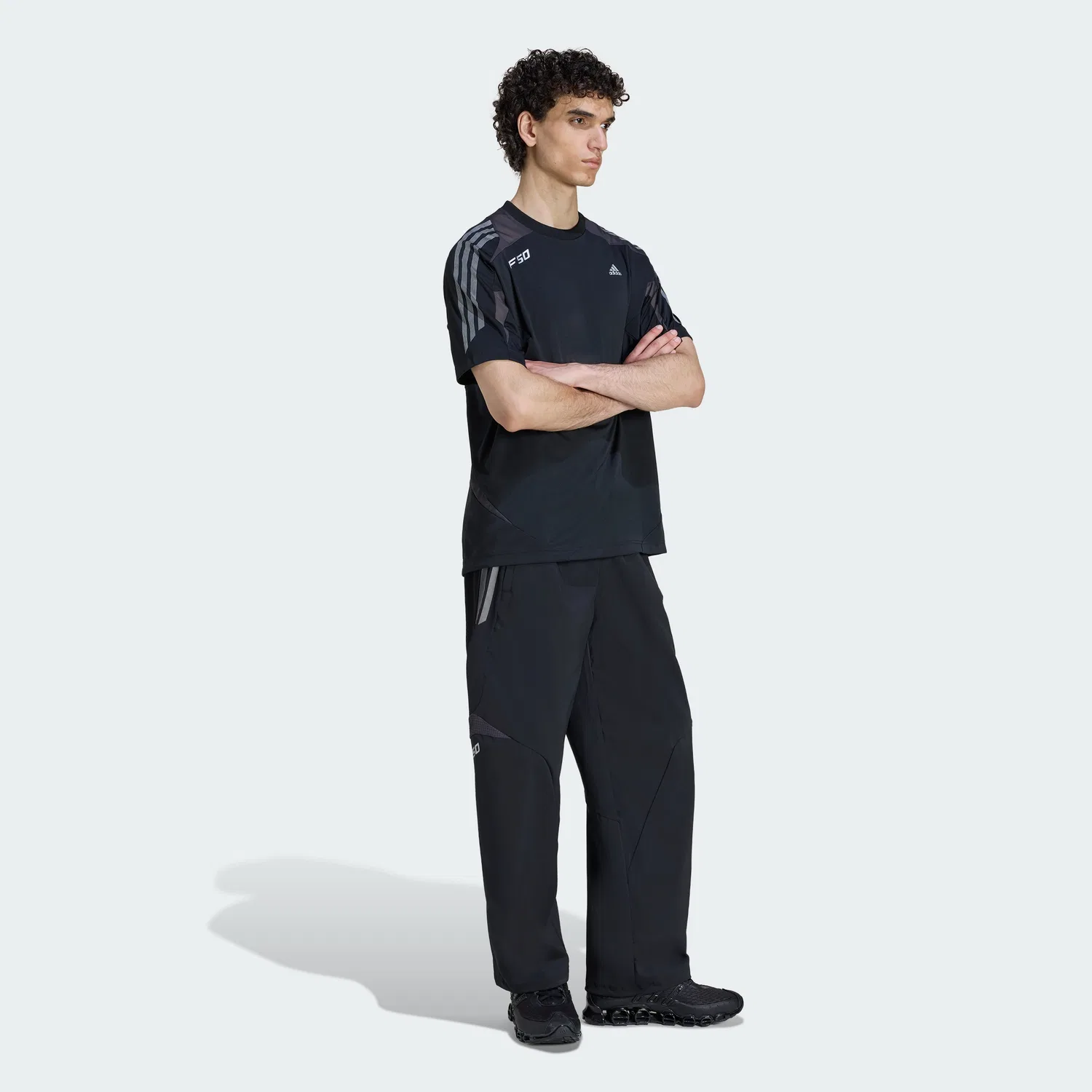 Мужская футболка F50 с коротким рукавом, чёрная, от Adidas — фото 3