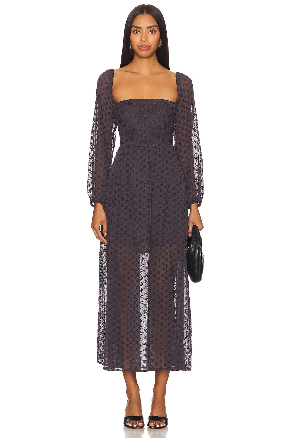 

Платье макси малина Free People, цвет dark scales