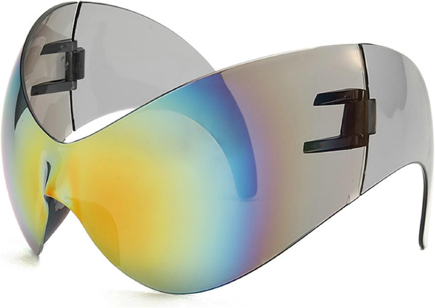 

Крупные спортивные солнцезащитные очки в стиле Y2K для женщин, 2000-е, обтекаемые, мужские, люксовые тренды 2024, панк-солнцезащитные очки для мужчин mincl, Gold&mirror