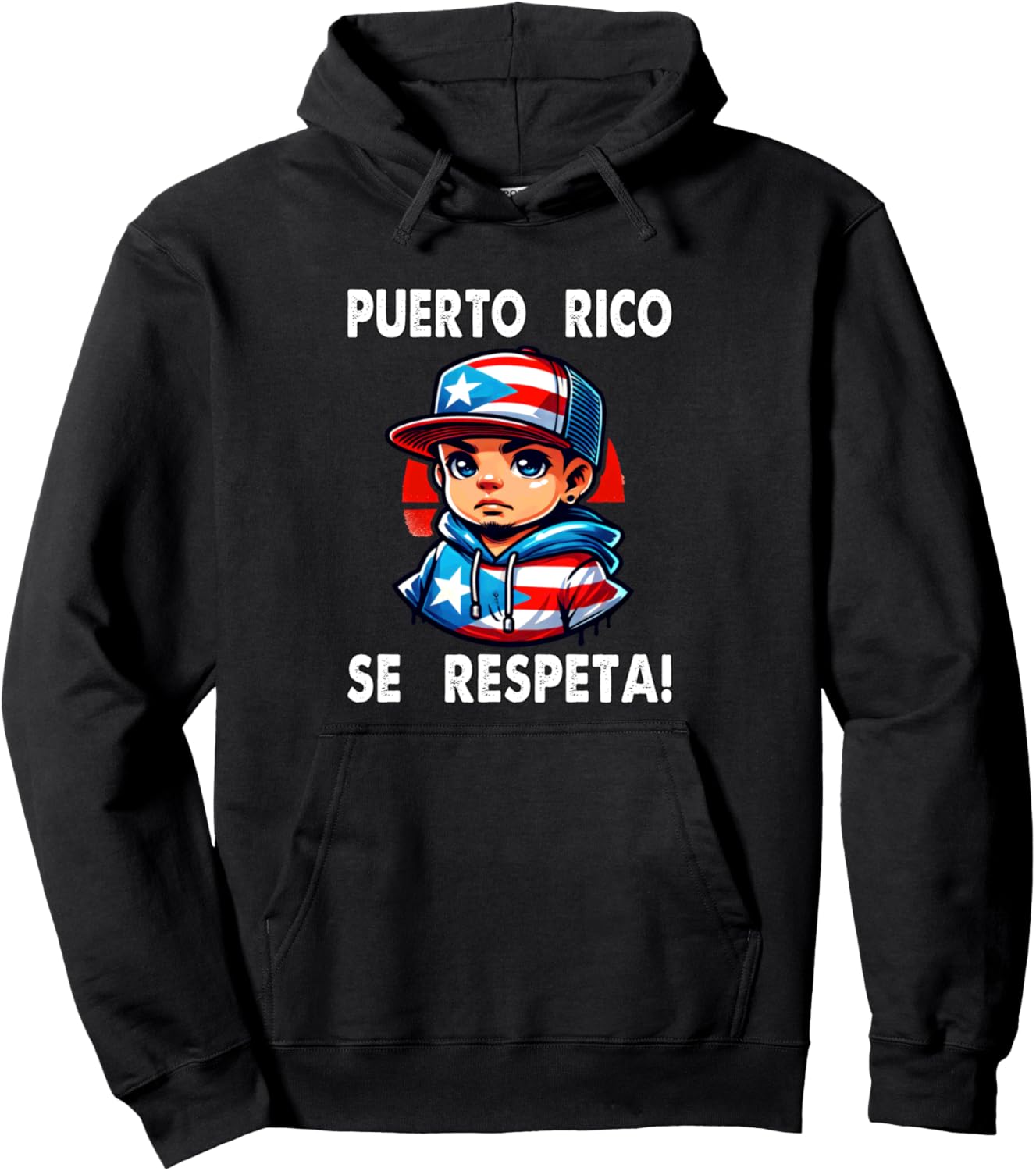 

Мужская толстовка с капюшоном Puerto Rico Se Respeta Boricua с флагом PR Protest Puerto Rico Se Respeta Collection, More Here, черный