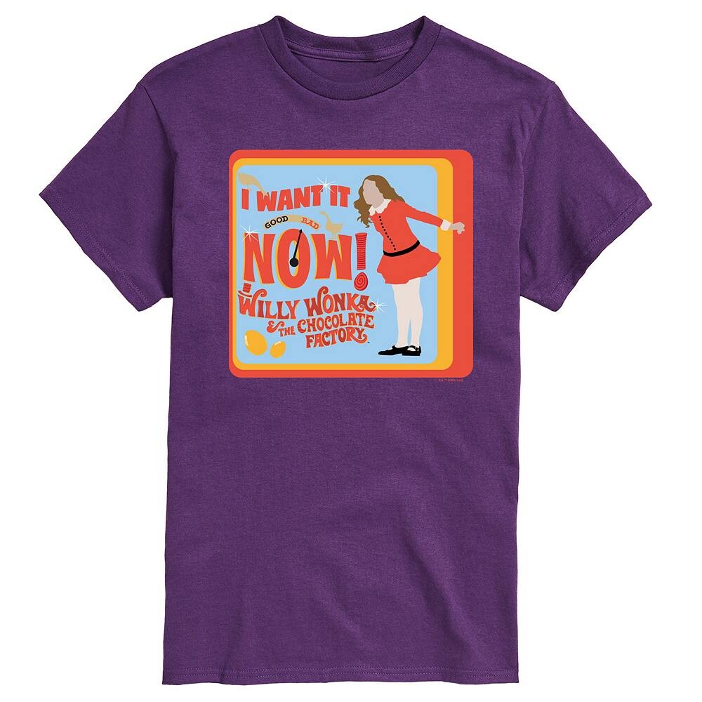 

Мужская футболка с рисунком Willy Wonka Veruca Salt Licensed Character, фиолетовый