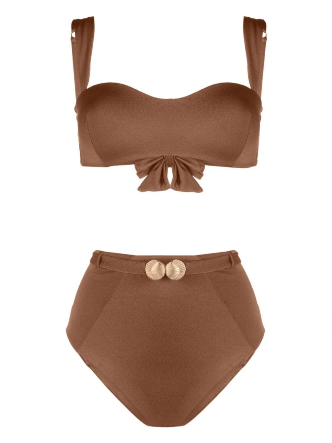 

Noire Swimwear бикини с топом бандо, коричневый