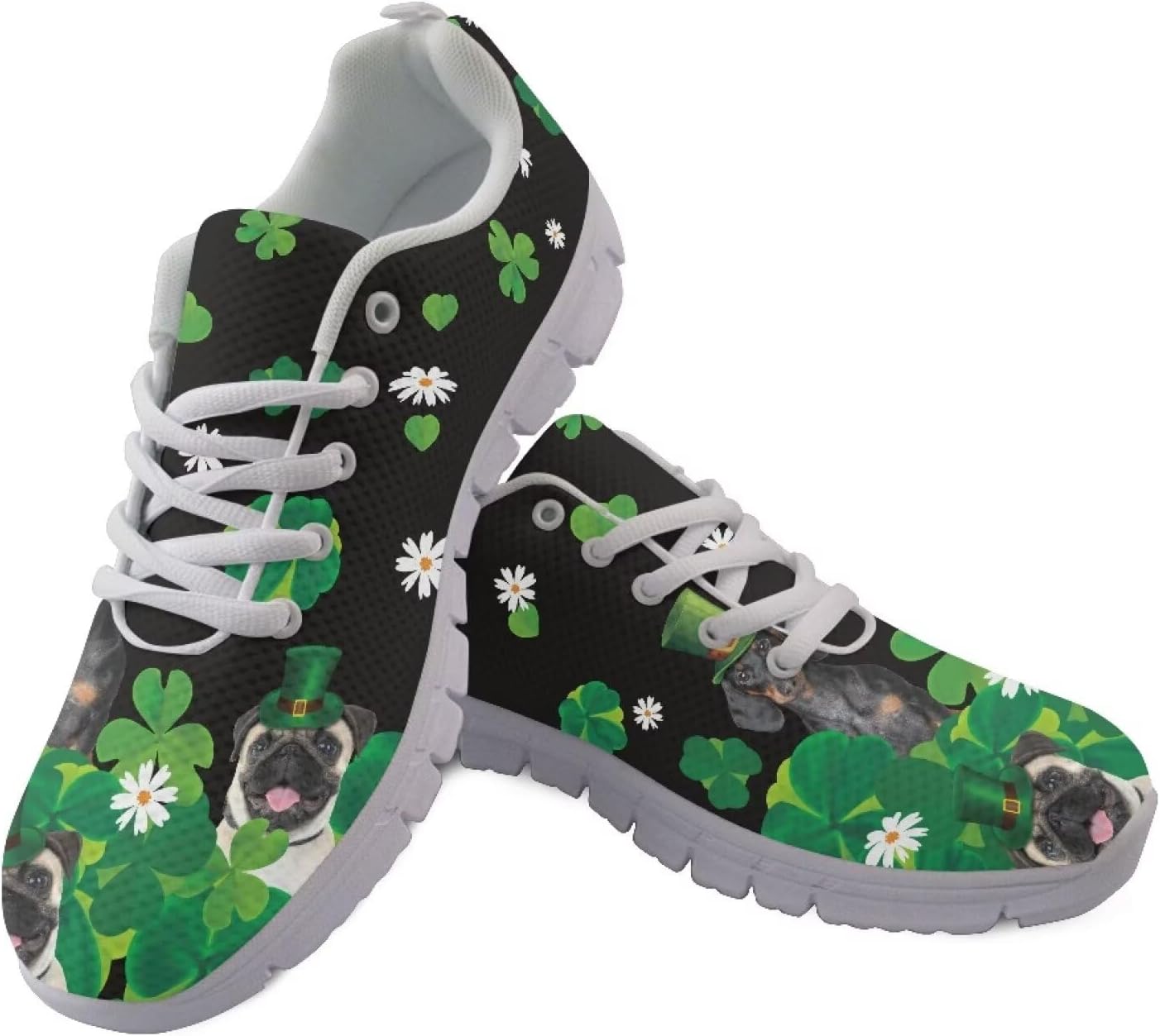 

Мужские спортивные кроссовки AmzPrint без шнурков для походов и прогулок, St Patrick's Pug