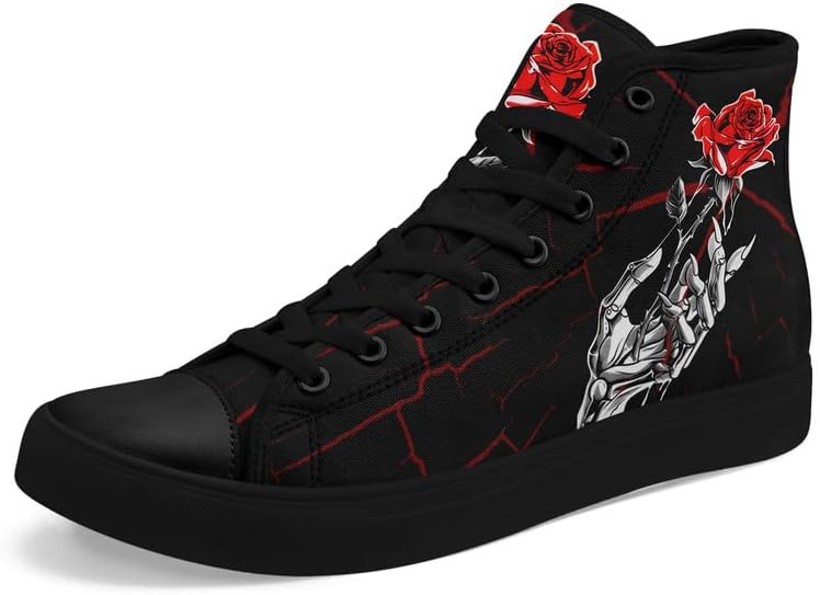 

Высокие кеды AWSOLE Skull для мужчин и женщин, модные розовые готические черные текстильные туфли, унисекс, на шнуровке, повседневные кроссовки для прогулок