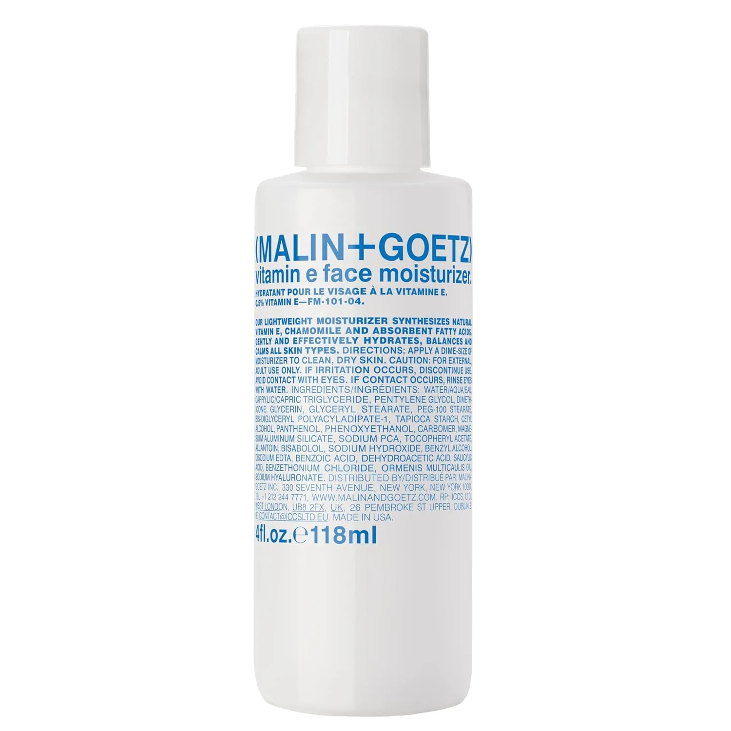 Крем для лица Malin+Goetz — Увлажняющий с витамином Е | Легкий увлажняющий для ежедневного применения, балансирующий, 113 мл