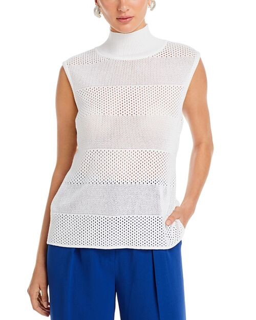 

Мягкая трикотажная майка ложной вязки Misook, цвет White