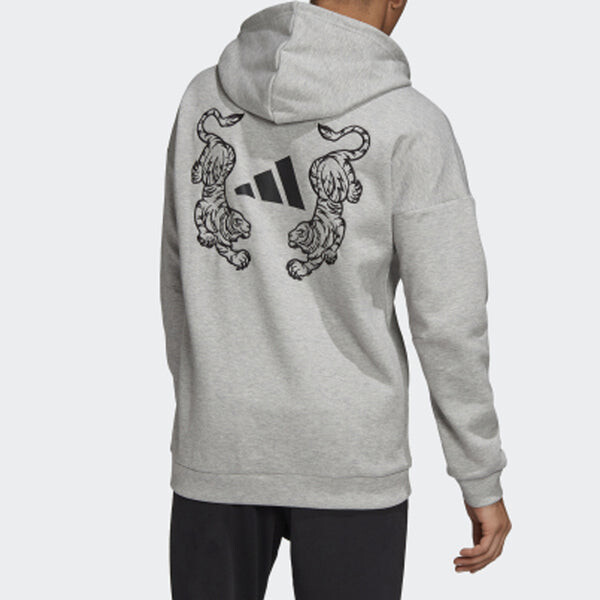 Толстовка Men's adidas TIGER OH Printing Gray, серый — фото 2