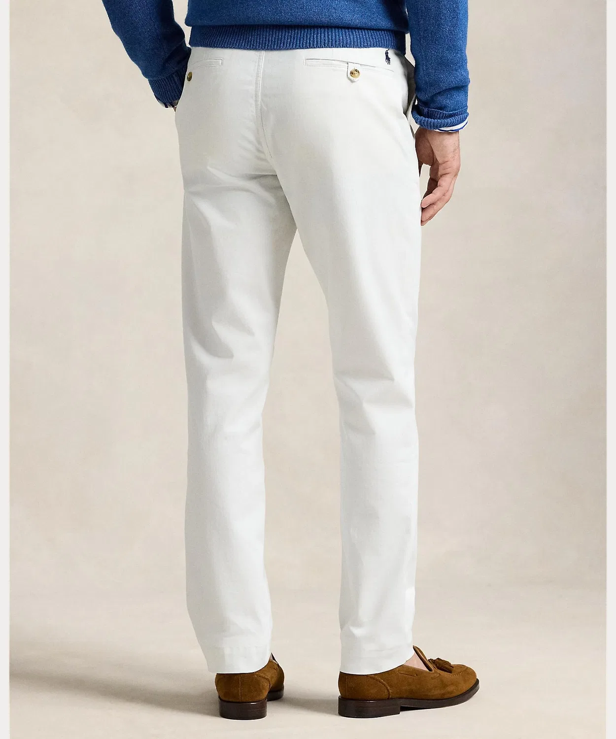 Чинос брюки прямого кроя со стрейчем Polo Ralph Lauren белые — фото 4