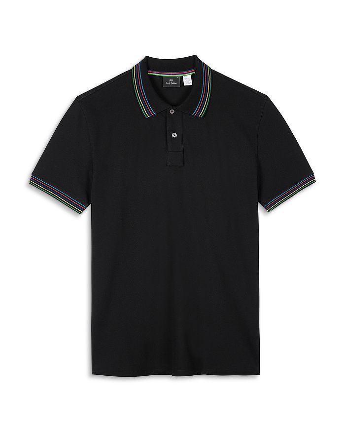 

Классическая поло с полосатым воротником PS Paul Smith, черный