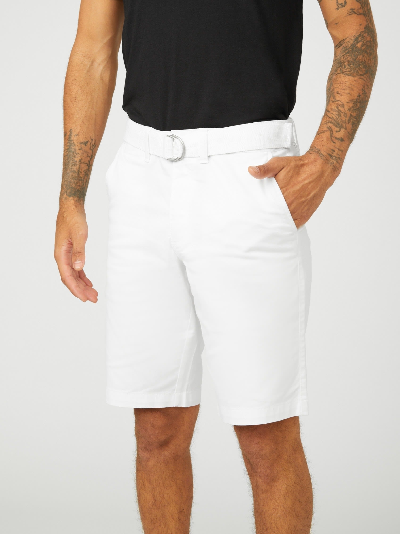 

Шорты Abel Stretch Flat-Front Guess Factory, цвет pure white